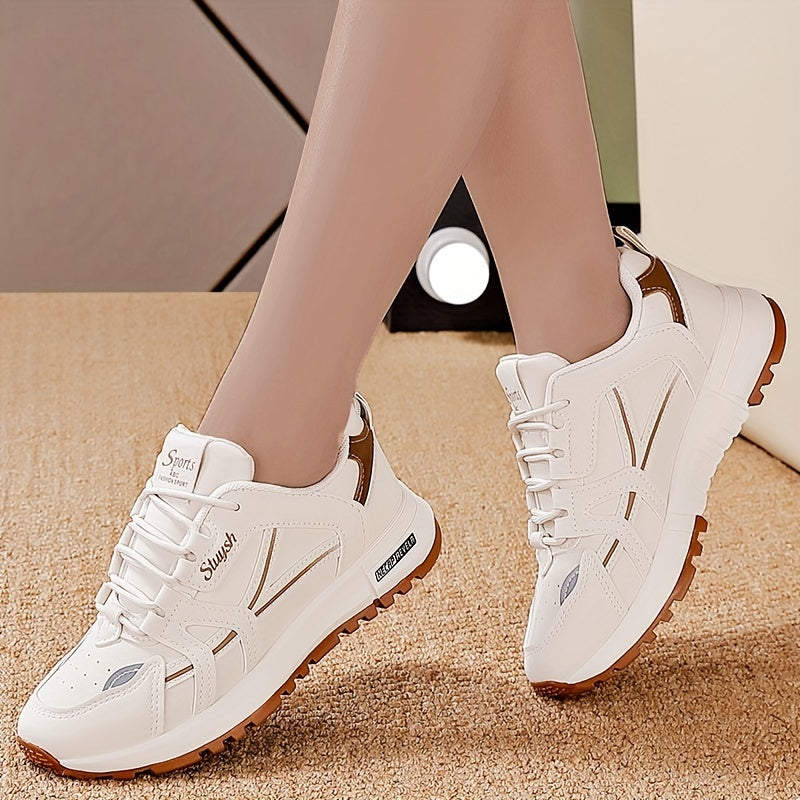 Women's Colorblock Casual Sneakers with Soft Sole Platform, perfect for holiday walks.