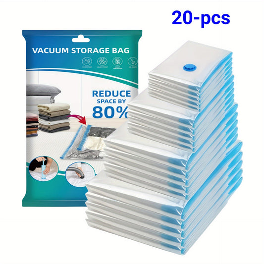 6/12/15/20 pieces of Vacuum Storage Bags, Vacuum Compression Storage Bags, Sealed Packing Containers for Clothes, Blankets, Shirts. Ideal for organizing your Dorm, Closet, Wardrobe, Bedroom, and a must-have for Travel. Save space in your household with