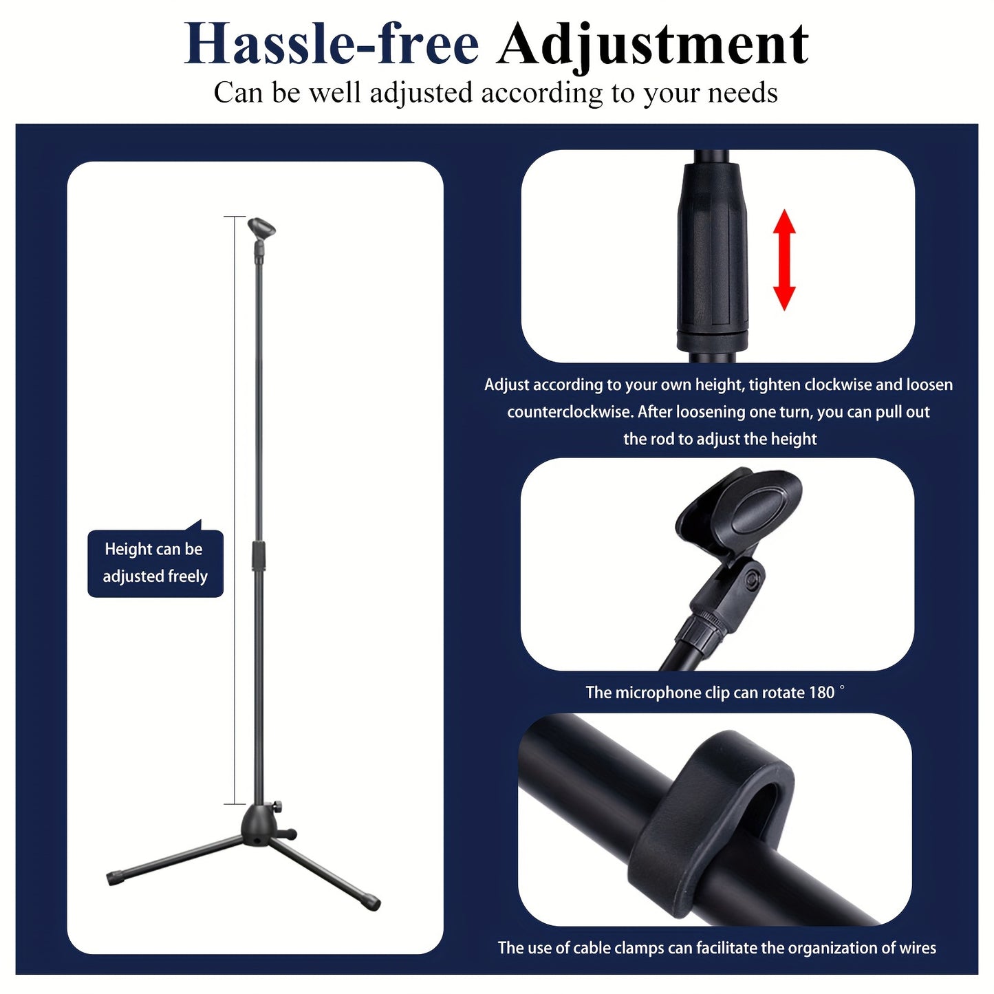 Ground Support Stand, Adjustable Microphone Stand, Floor-standing Microphone Stand, Microphone Tripod Stand Eid Al-Adha Mubarak.