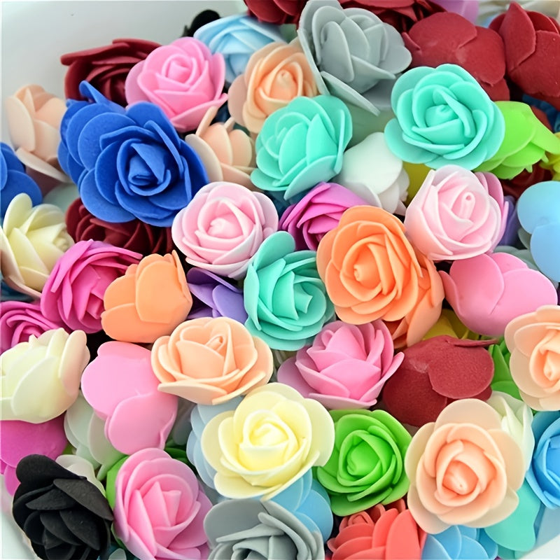 50 artificial foam rose flowers for weddings, home decor, scrapbooking, and Valentine's Day gifts - realistic and durable.