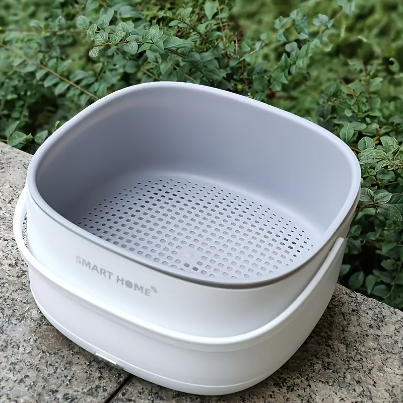 Portable Smart Home Ultrasonic Vegetable and Fruit Washer: A Convenient Camping Essential for Sterilization and Purification. Made of Plastic, Runs on Dry Batteries (AAA Not Included). A Safe Kitchen Cleaning Tool for Non-Food Contact Surfaces.