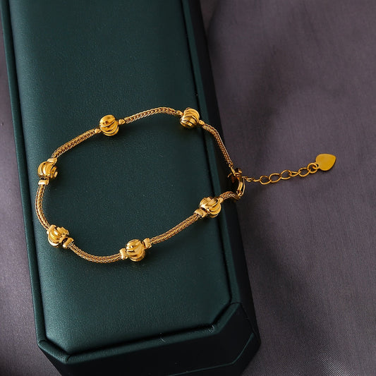 Beautiful 24K Gold-Plated Copper Bracelet for Ladies - Timeless Court Design, Ideal for Everyday or Special Occasions