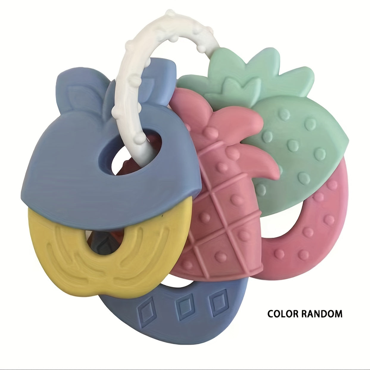 Colorful teething toys made of ABS resin for babies aged 0-3.