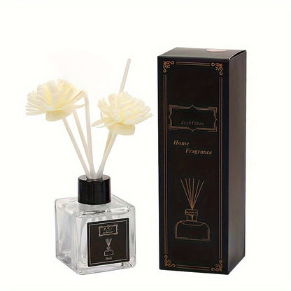 50ml Flameless Reed Diffuser Set with Essential Oil Fragrance, Dried Flowers - Ideal for All Seasons, Perfect for Bedroom, Living Room, Hotel Decor, Christmas, Thanksgiving.