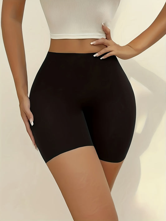 Women's simple solid color boyshorts made from 85% polyamide and 15% elastane for medium support and comfort fit.