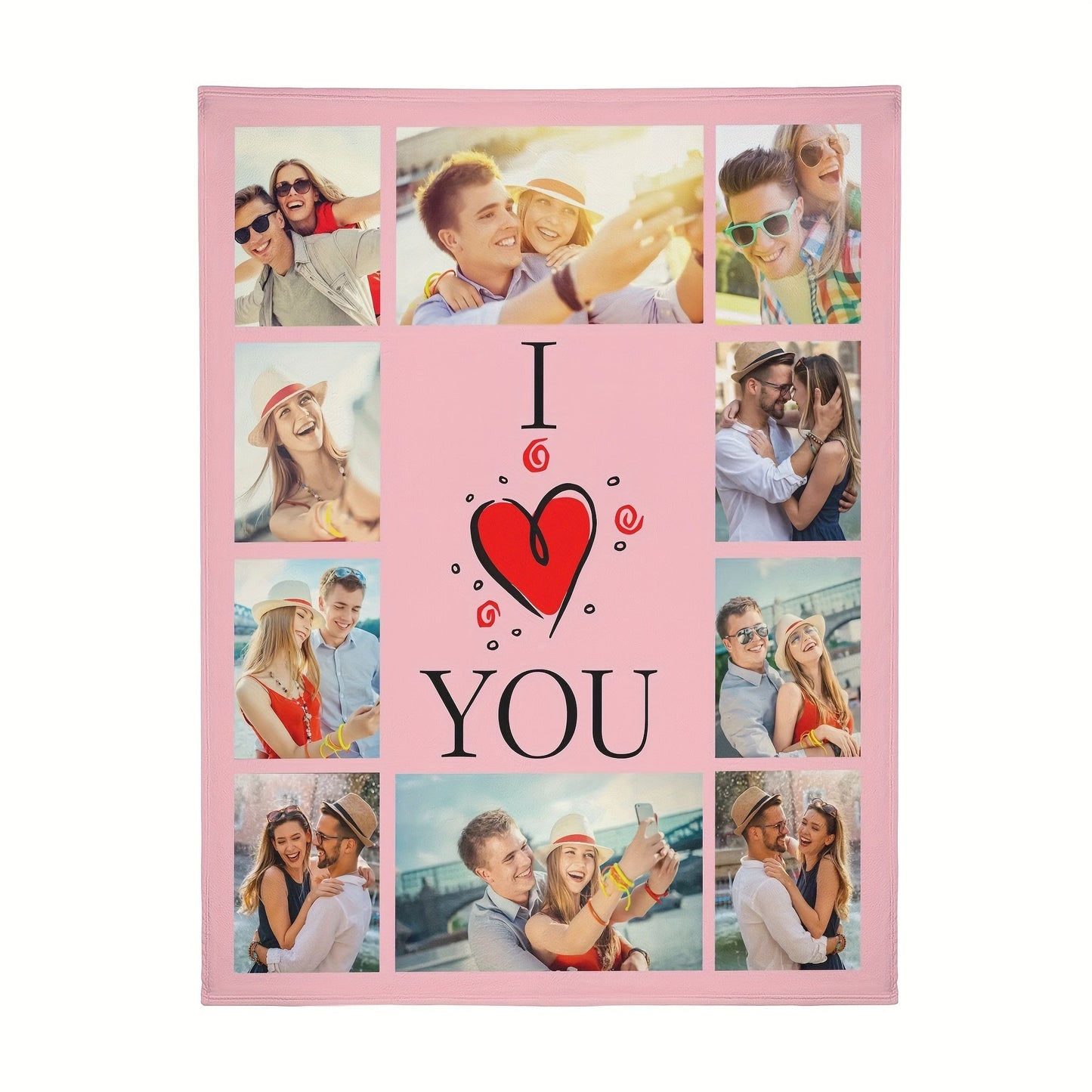 Personalized Flannel Photo Blanket with Custom Text - Easy to Clean, Perfect for Couples & Parents | a Special Valentine's Day & Anniversary Gift for Girlfriend, Boyfriend, Wife, Husband | Suitable for Ages 14 and Up