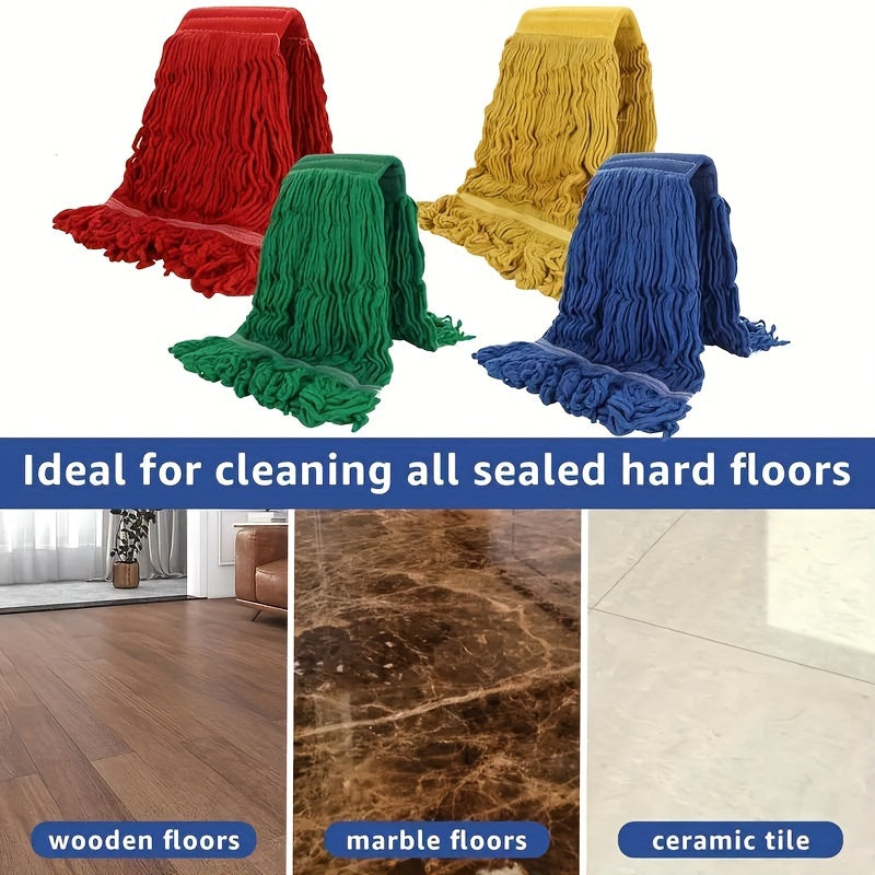 5 Pack of Heavy Duty Commercial Mop Replacement Heads - Made with Cotton Blend Looped-End String, These Wet Mop Refills are Industrial Strength and Highly Absorbent for Standard Cleaning Needs