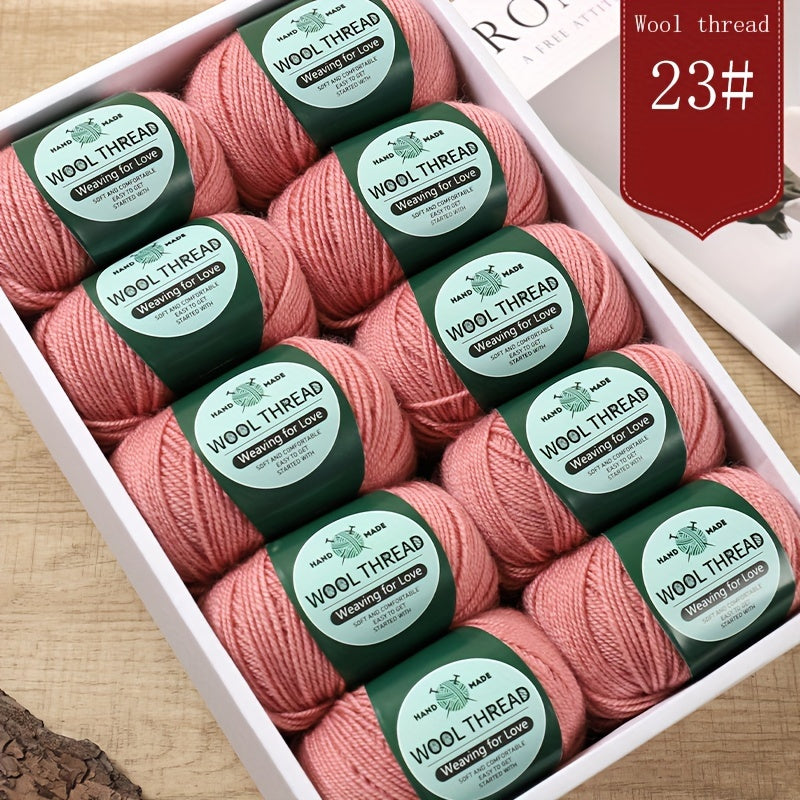 10 pieces of Australian yarn, each pack weighing approximately 500g with 10 balls. It has a moderate thickness, is easy to knit, soft, and warm. Ideal for crocheting sweaters, coats, vests