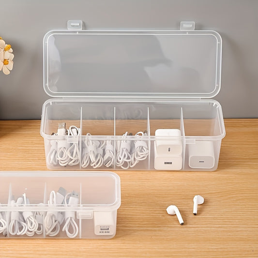 Multi-functional cable organizer made of sturdy plastic, perfect for home and office