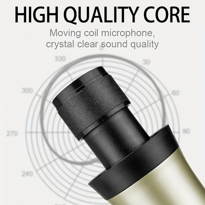 W2 Wireless Rechargeable Microphone for Home KTV and Outdoor singing, Handheld Mic System with Metallic Finish