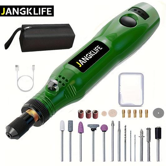 Cordless Mini Rotary Tool: Li-ion Battery, 3 Speeds, USB Charging, Multiple Functions & Accessories.