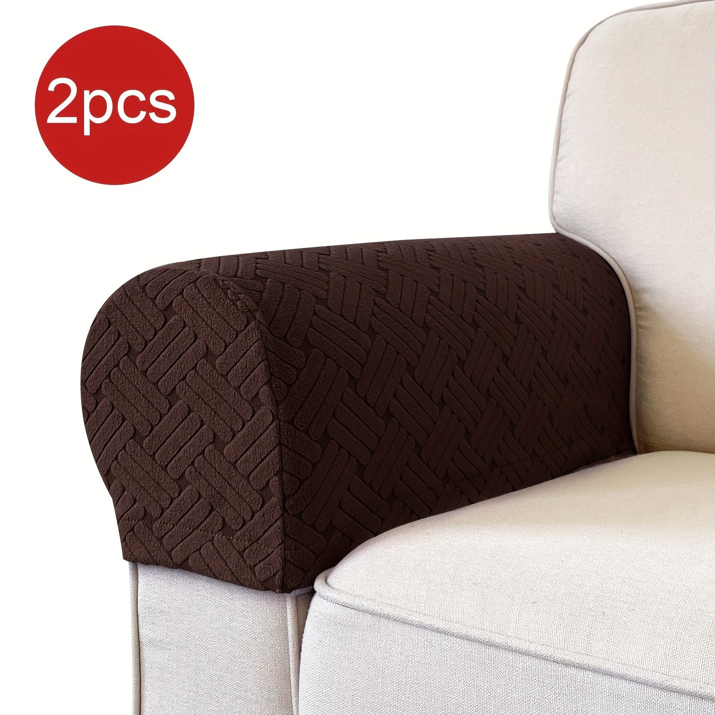 Set of 2 stretch armrest covers for chairs, couches, and sofas. Slipcovers made of spandex for recliner sofas.