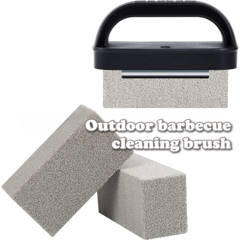 Keep your portable barbecue grill clean with this convenient brush set designed for home use. Easily clean tough grease with the included three pieces: a barbecue brush, pumice stone, and multifunctional pumice stone handle brush. Perfect for outdoor