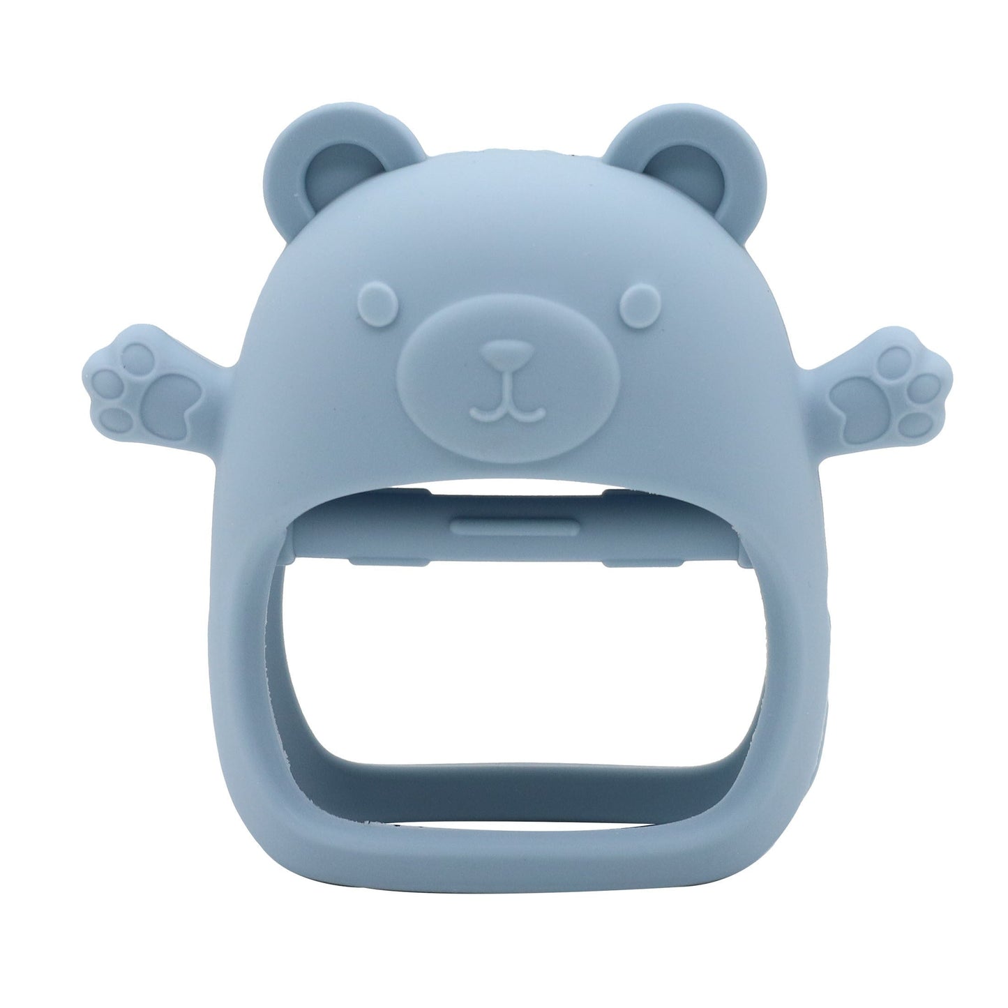 Children's Teether Gloves featuring an Adorable Bear Silicone Teether for Fall Prevention. This Teething Toy is Gentle to the touch and Suitable for Sucking. Perfect as a New Year's Gift!