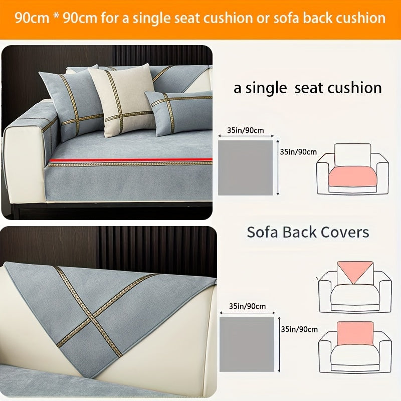 Light luxury style sofa cover for pets, universal anti-slip chenille couch protector, suitable for all seasons, ideal for home decor. Pillowcases, backrest, and armrest covers sold separately.