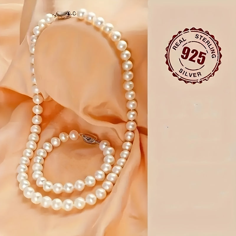 Stylish Freshwater Pearl Necklace, Ideal for Everyday or Special Occasions, Adds a Touch of Luxury to Your Outfit, Versatile and Elegant Fashion Accessory, Great for Weddings, Parties, or Gifts for Valentine's Day.