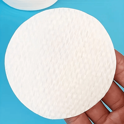 500 Soft & Thick Pattern Facial Cleansing Pads - 6cm Round Makeup Remover Cloths, Fragrance-Free Polyester Fiber, Gentle on Light Beige Skin, Large Bag for Convenient Storage, Gentle