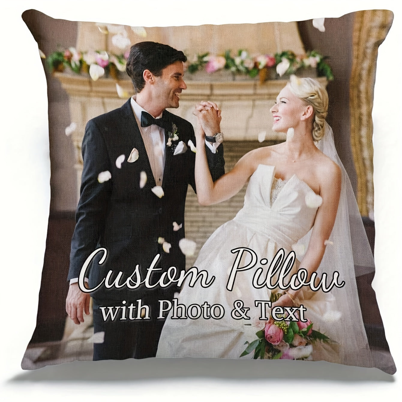 Get your hands on this custom photo pillowcase measuring 45.72x45.72cm made of soft polyester material. With a single-sided print, it is perfect for adding a personal touch to your home decor or as a thoughtful gift for Valentine's Day, Christmas, or