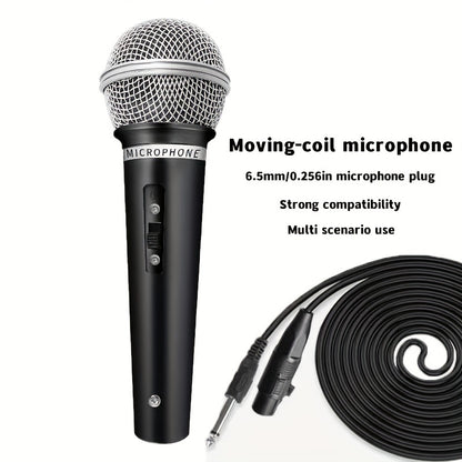 Multi-use dynamic microphone with 6.5mm jack by Rzosom, ideal for karaoke, speeches, live streaming, and more.