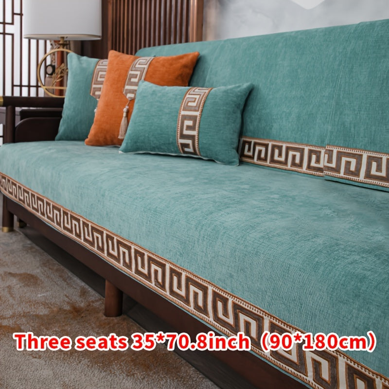 Chinese style dustproof sofa slipcover for all seasons, suitable for bedroom, office, and living room.