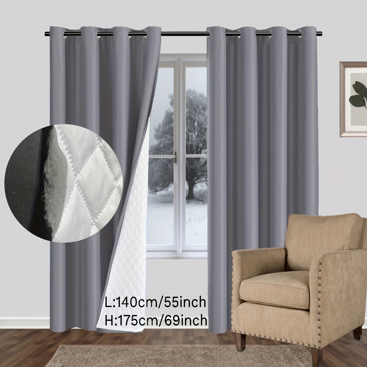 Thickened curtain panels that are warm, soundproof, windproof, and reduce noise, ideal for modern home decor as door curtains or partition curtains.