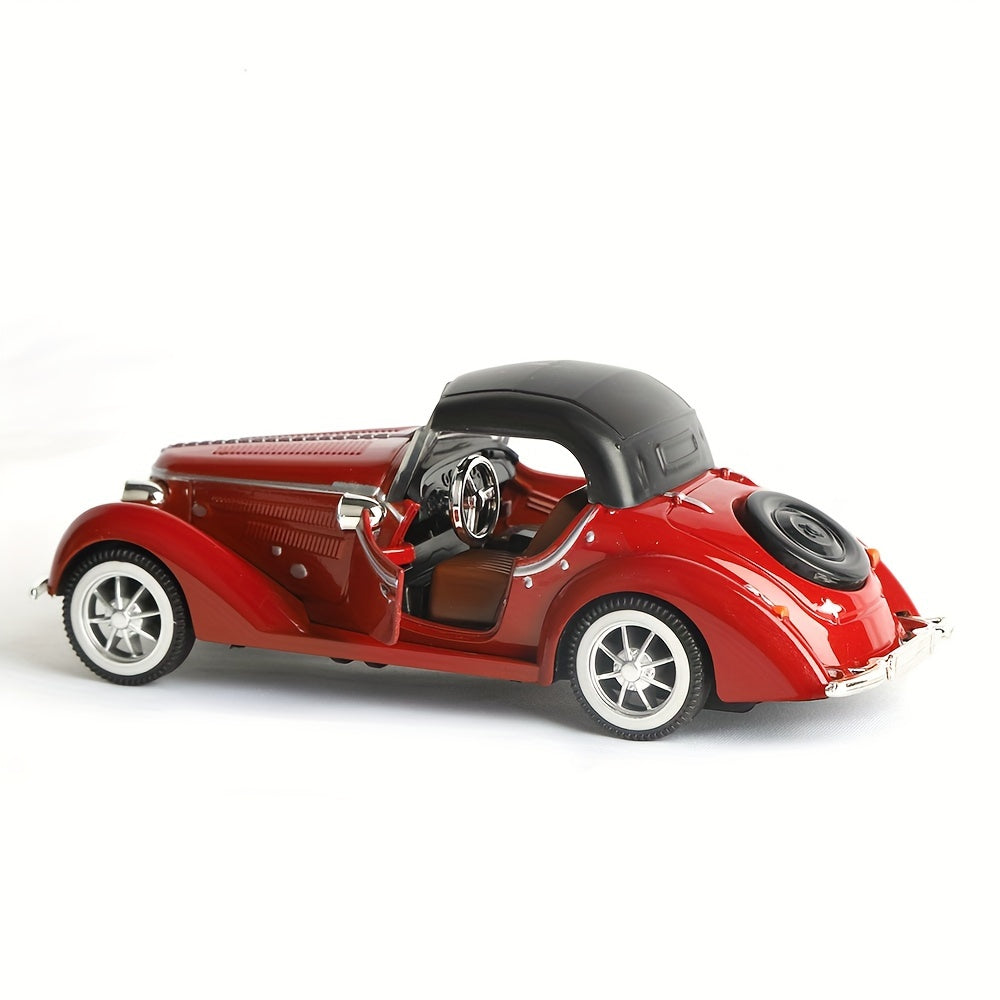 Vintage alloy diecast vehicle model set in 1:32 scale with push & go mechanism, child-friendly design, perfect for boys aged 3-6. Battery-free and gift-ready, ideal for winter.