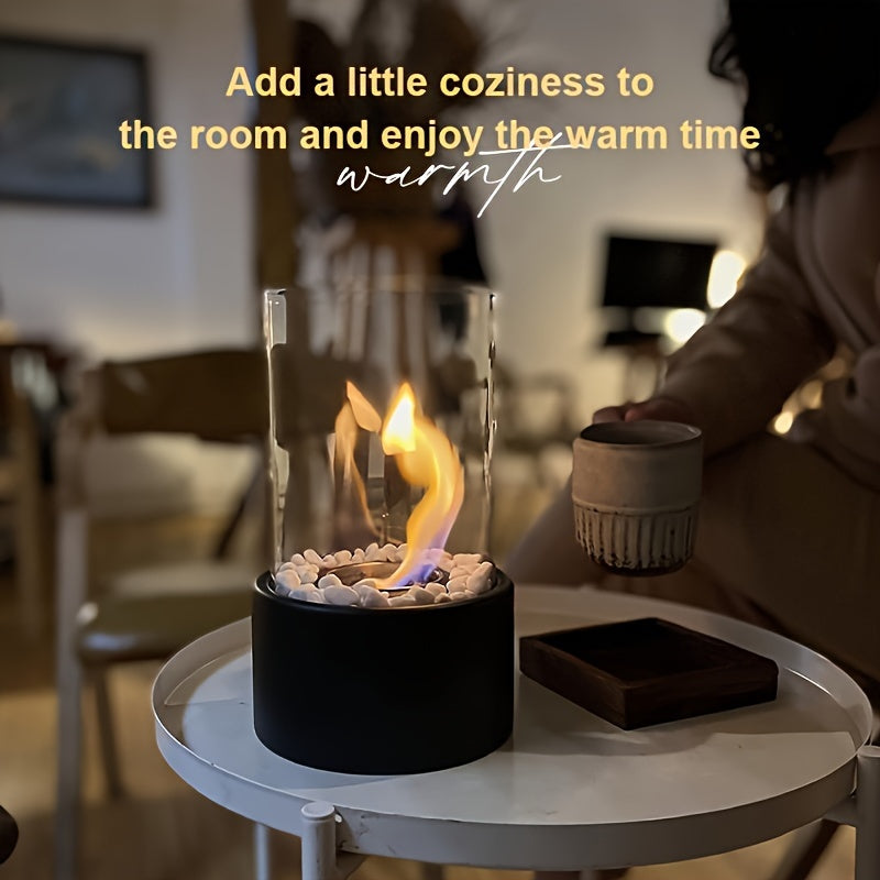 One piece of the Desktop Alcohol Fireplace Light is a portable outdoor metal fireplace light. This indoor stainless steel small portable heating stove features a round glass design, creating a cozy patio atmosphere fireplace that is perfect for home