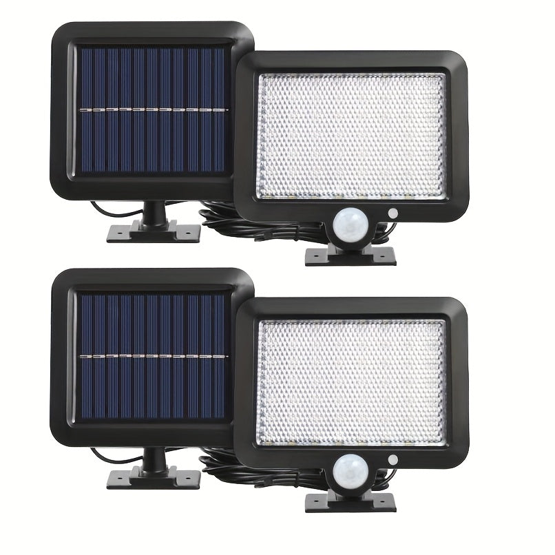 1-2pcs 56LED Solar Wall Light with Motion Sensor, 3 Modes, for Outdoor Use