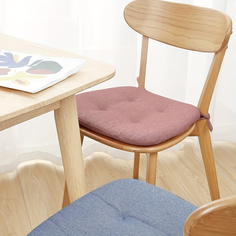 1 Solid Color Chair Cushion with Anti-slip and Anti-fouling features, suitable for all seasons and ideal for home dining chairs.