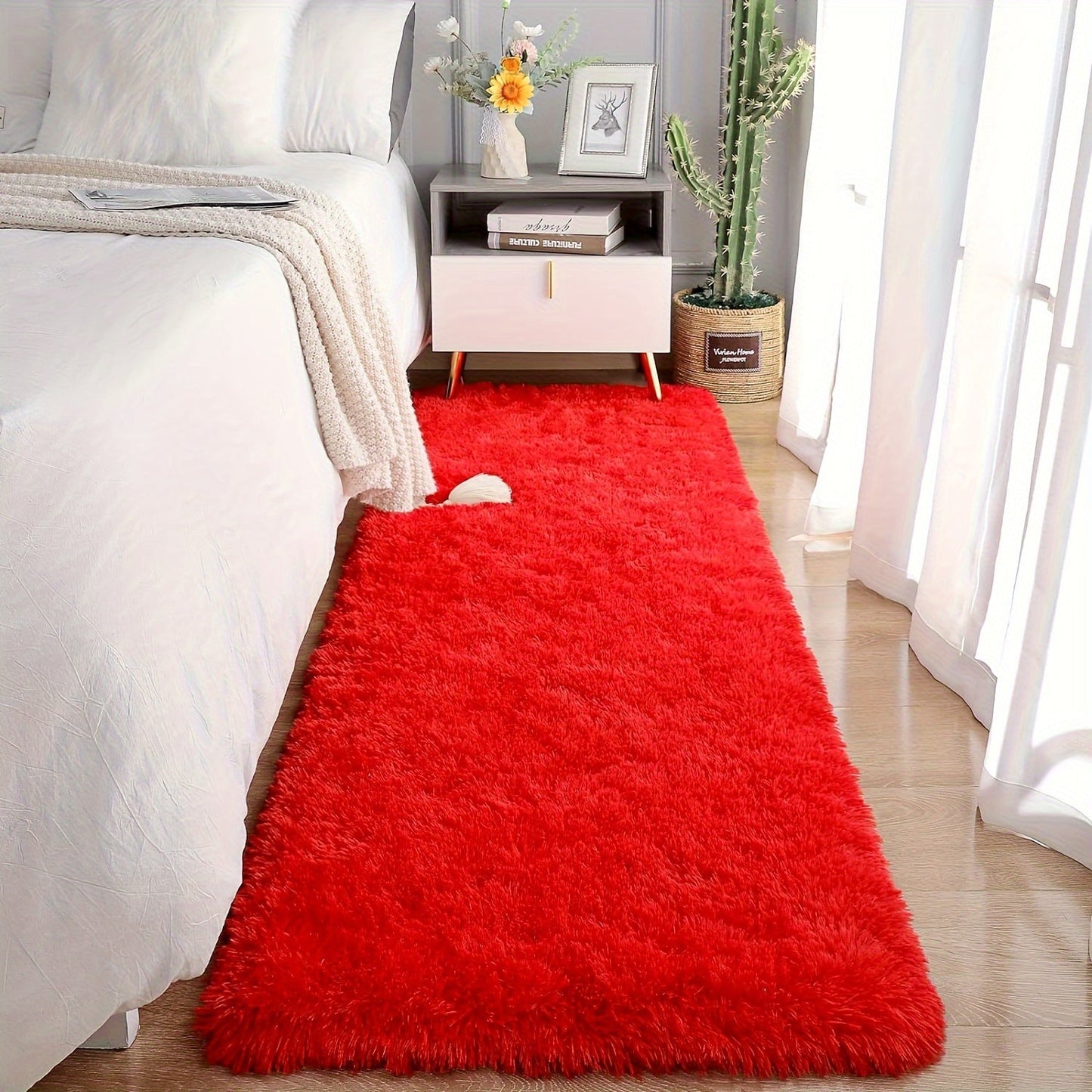 Soft Gradient Color Shaggy Area Mat, Polyester Mat for Living Room Bedroom Sofa Bedside Bay Window, Machine Washable, Available in Various Sizes