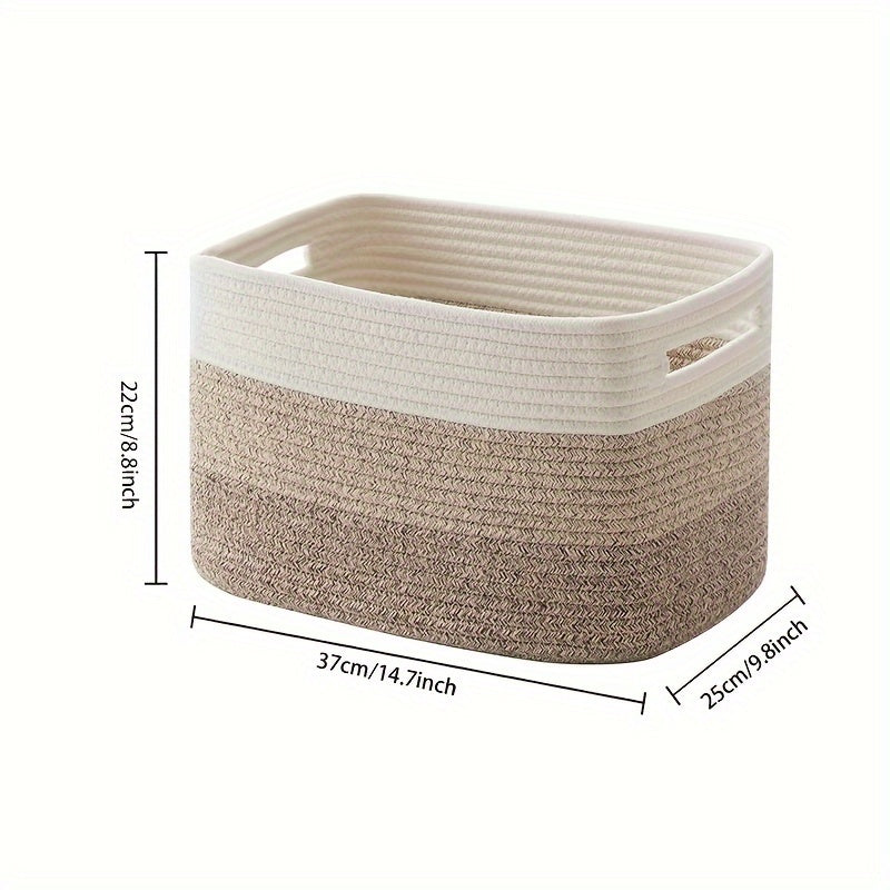 1pc Rope Woven Storage Basket for Bathroom, Bedroom, Living Room, Dorm, and Home Decor. Ideal for organizing toys, towels, laundry, and shelves.