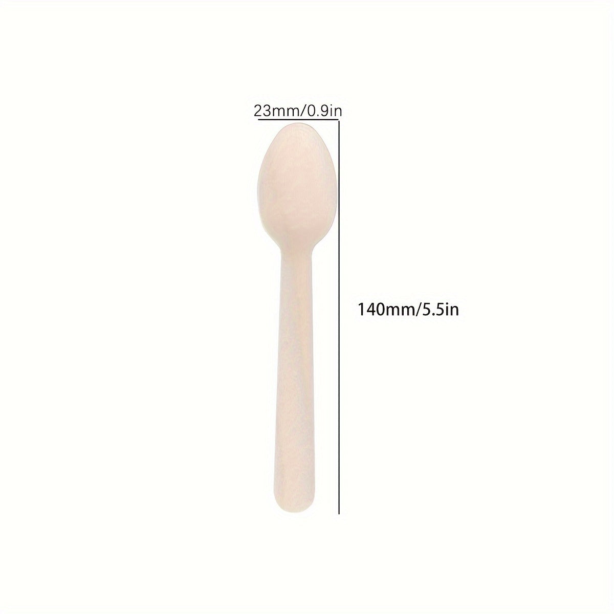 Set of 100 Disposable Birch Wood Tableware - Includes Wooden Spoons measuring 13.97cm - Ideal for Outdoor Events, Parties, Weddings, Valentine's Day, Thanksgiving, and Dinner Parties - Great for Christmas and Thanksgiving Celebrations