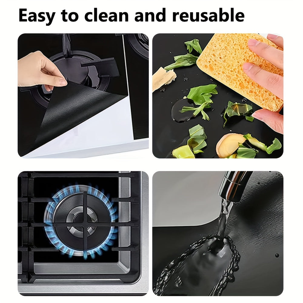 Three pieces of Gas Stove Protective Cover Set, including Anti-dirty Pad, Gas Stove Protection Pad, Anti-fouling And Oil-proof Pad, and Cleaning Pad