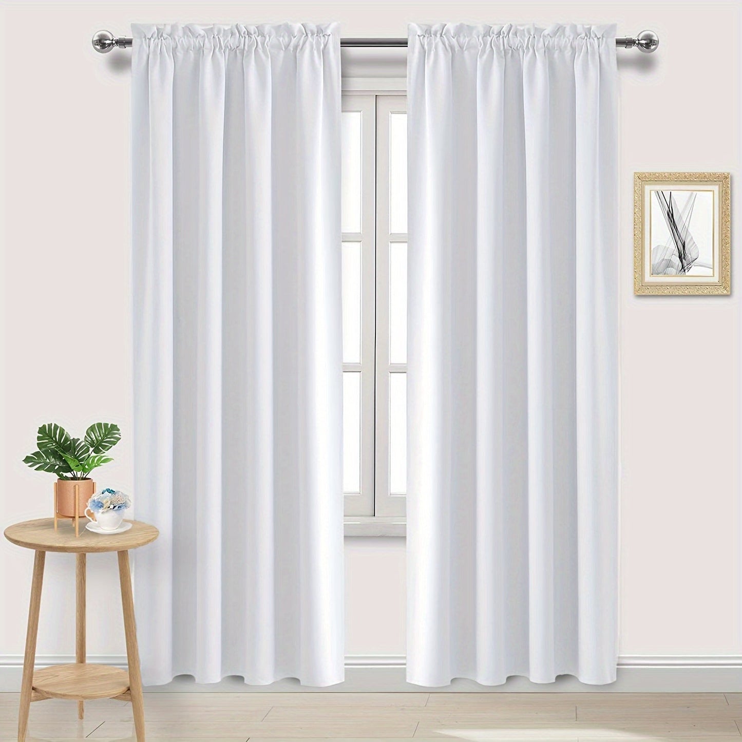 Blackout Curtains with Rod Pocket for Bedroom, Blocks UV Light and Darkens Rooms, Ideal for Living Room, Office, and Home Decor