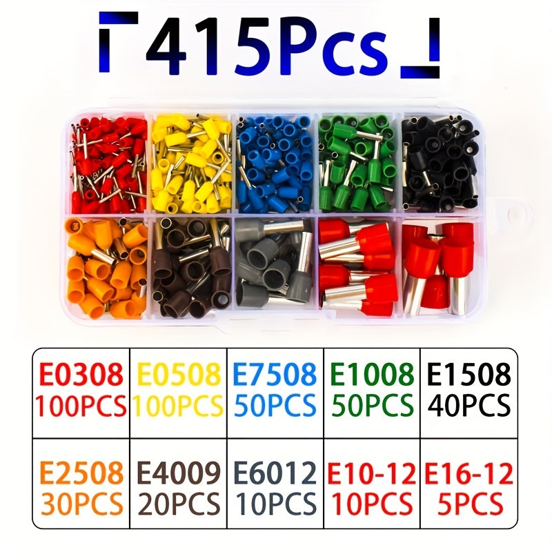 400-2400pcs Cold Pressed Tube Type Insulated Wire Connectors with Crimping and Stripping Pliers