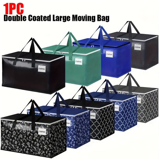 Large 1PC capacity moving bag that collapses for easy storage. This heavy-duty bag features strong zippers and handles, with a bearing capacity of up to 20.0KG. Ideal for saving space and transporting belongings, this sturdy bag is a great alternative to