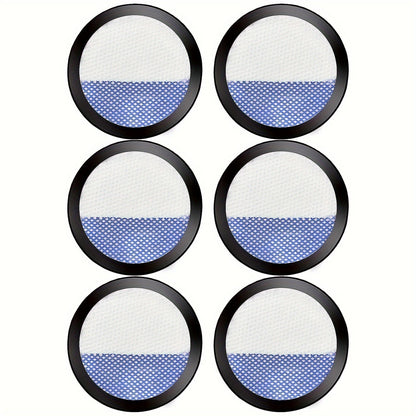 Durable Plastic Vacuum Cleaner Filters - Set of 6 Compatible with Eureka Rapid Clean Pro Stick Models NEC180, NEC185, NEC186, NEC190