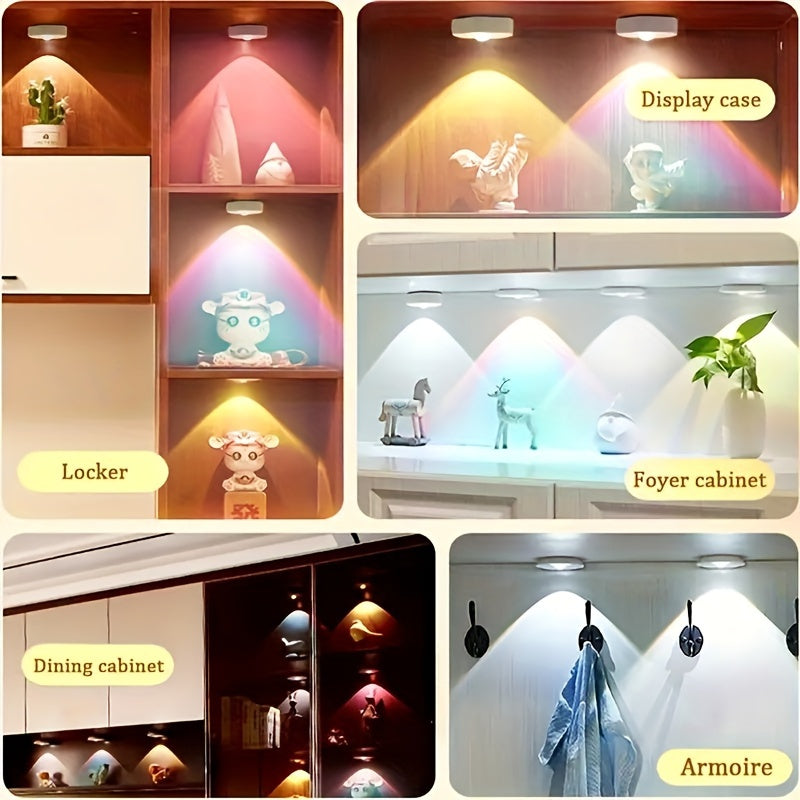 Creative white hexagonal cat eye sunset red projection sunset lamp with touch dimmable LED technology, battery powered for cabinet and wall lighting.