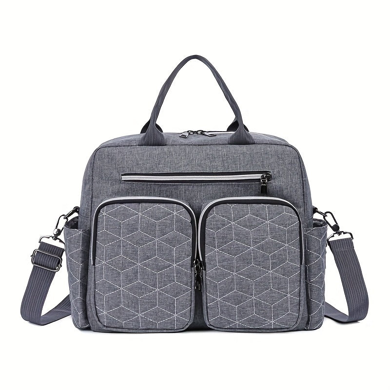 Large capacity diaper bag that doubles as a waterproof mummy bag, perfect for travel and everyday use. This durable crossbody bag can also be a shoulder bag, making it a versatile option for busy parents. A great gift for Christmas, Halloween