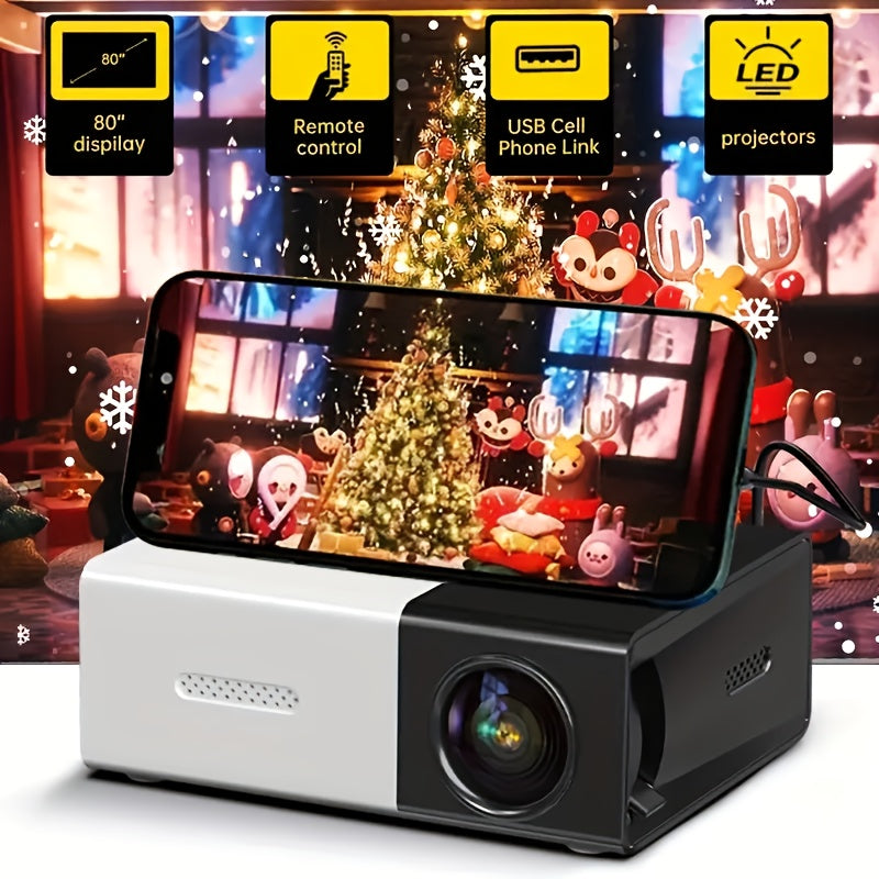 2025 Smart HD Projector with upgraded features, compatible with mobile phones, suitable for events and holiday gifts.