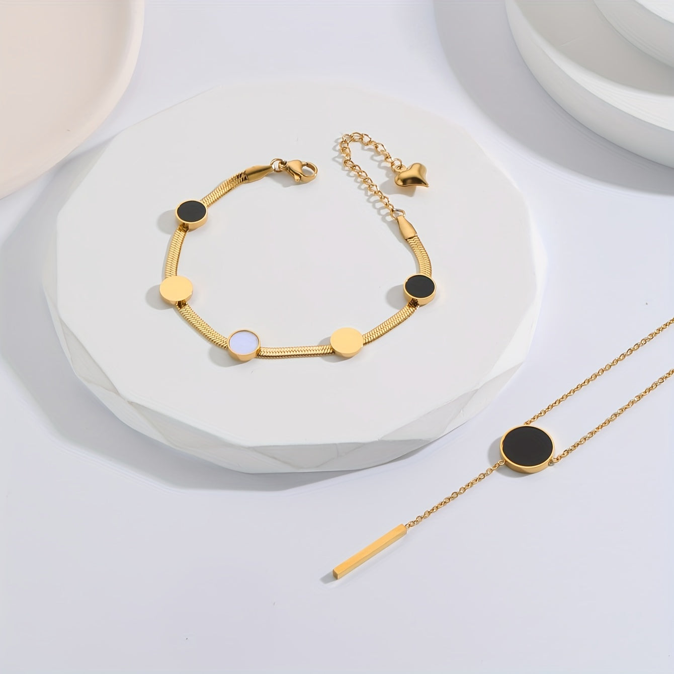 Enhance Your Daily Outfits with This Chic 18k Gold Plated Stainless Steel Jewelry Set, Perfect for Parties, Casual Dating, and More!