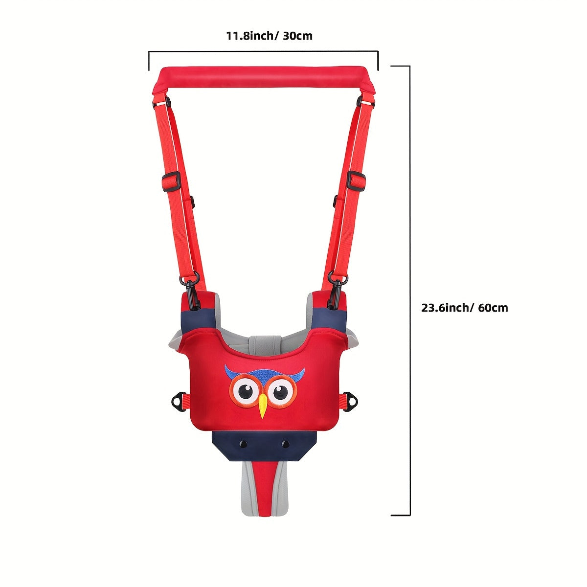 Adjustable Baby Walker Harness Assistant with Cartoon Embroidery (Penguin, Chick, Dog, Owl Designs), Breathable Learning Walk Aid for Infants and Toddlers 0-3 Years, Includes Traction Rope - 1 Pack