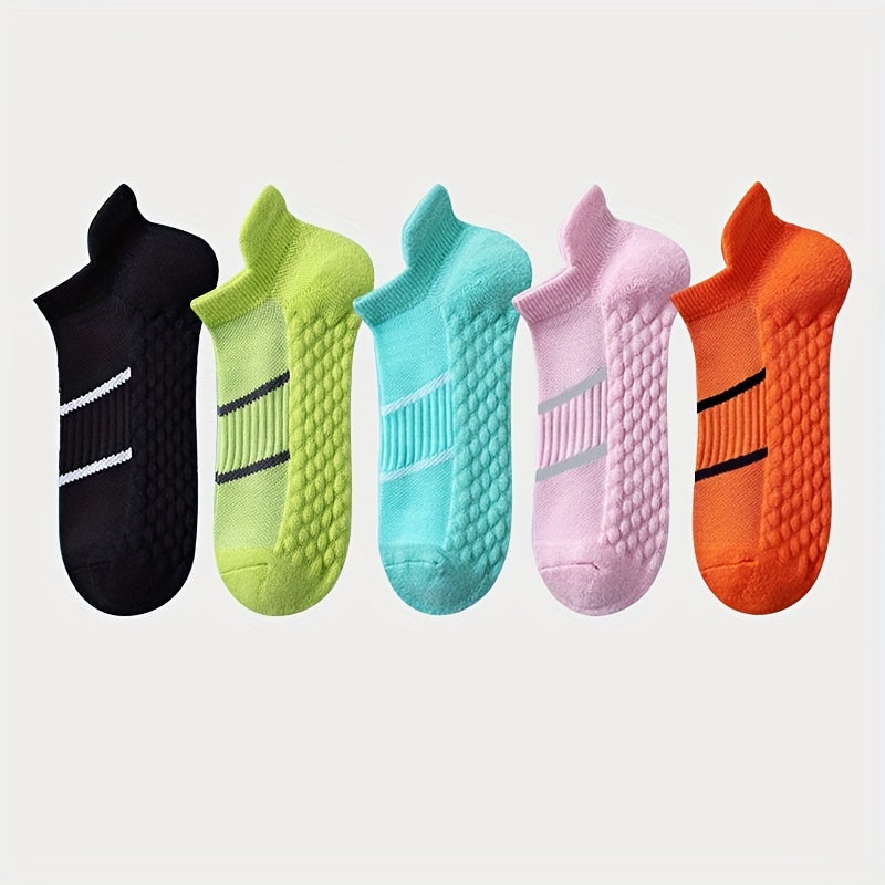 5 pairs of men's sports socks, breathable, anti-odor, with ear lifting heel guard