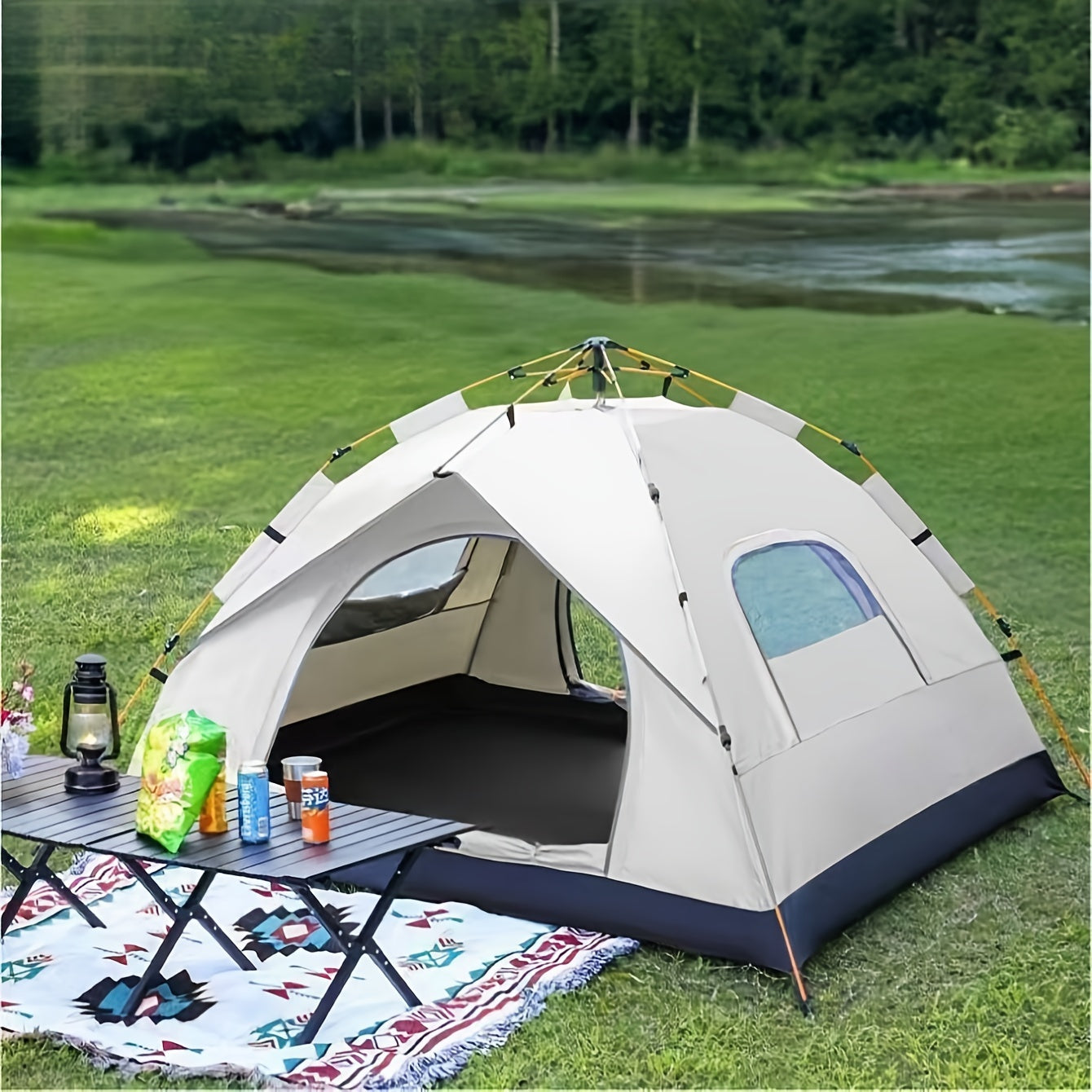 Camping automatic tent with quick opening and waterproof sunshade