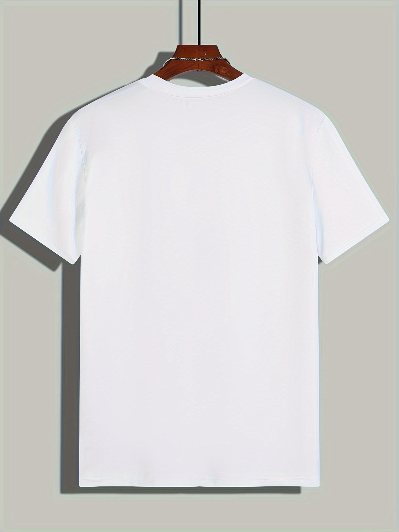 Men's Solid Color Tee Shirt for Summer, Casual Street Style