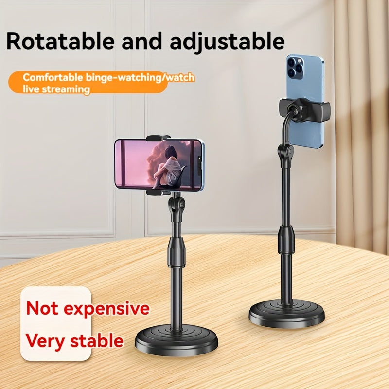 1 Pack of Stable and Durable Adjustable Phone Stand Holder with Upgraded Weighted Chassis, Waterproof Plastic Bracket for Hands-Free Use.