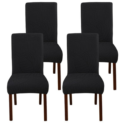 2/4pcs Leaf Jacquard Chair Covers, suitable for various chair sizes. Easy to install, non-slip, and provides protection for chairs in living rooms and kitchens.