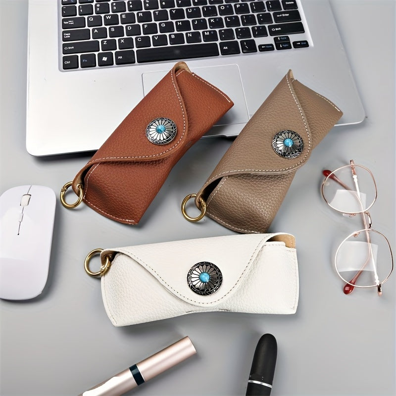 Boho Fashion Sunglasses Reading Glasses Box Cover Portable Eyeglasses Case Holder, clipped snap glasses bag