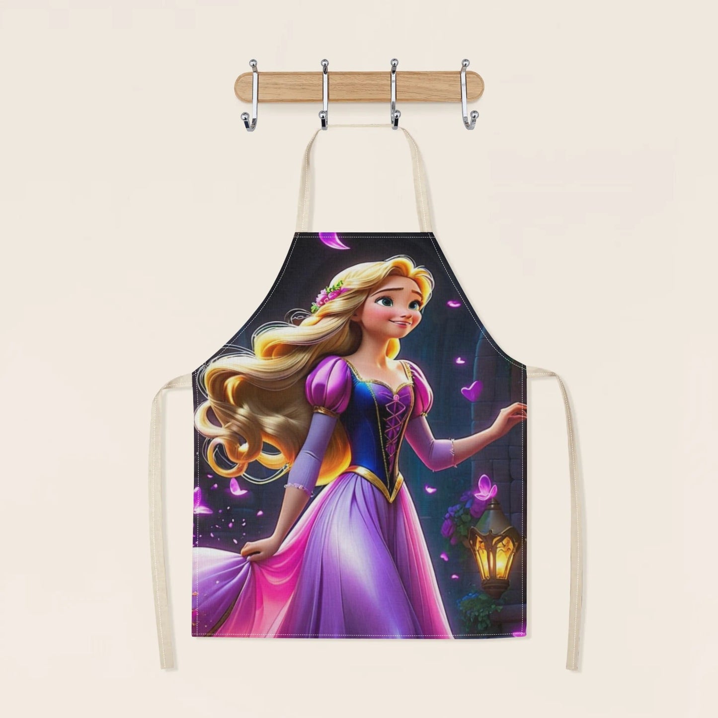 Durable and Elegant Polyester Disney Cinderella Cartoon Waterproof Apron - Ideal for Home Use, Hotels, Supermarkets, Restaurants, Fruit Shops, and Milk Tea Stands