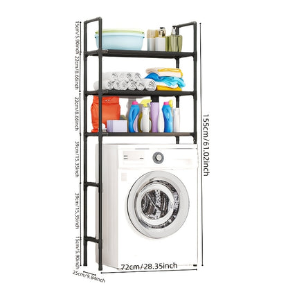 PMMJ Stainless Steel Storage Rack - Waterproof, Easy to Clean, 3-Tier Shelf for Bathroom, Laundry Room & Balcony - Ideal for Books, Tools, Bathroom Organizers